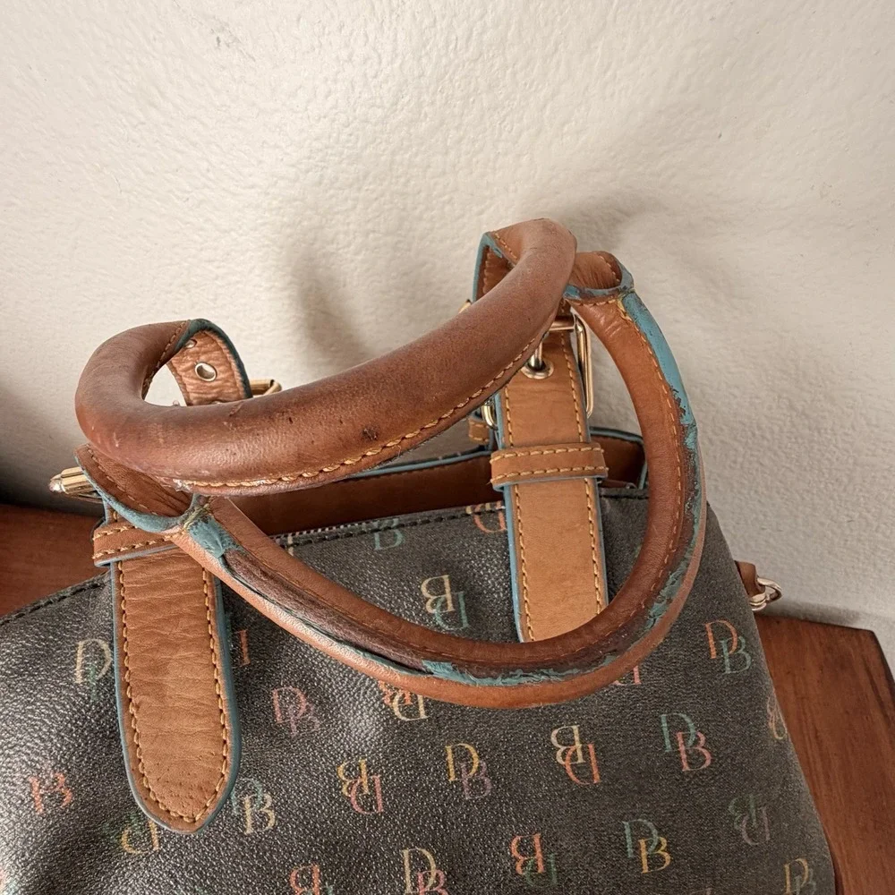 Vintage Dooney And Small Hand Bag Monogram Colorful READ